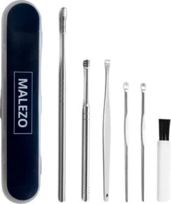 RVS Oorsmeer Verwijderaar Set - Oorreiniger - 6 Stuks - Ear Cleaner - Spiraalvormig - Oorlepel - Oorstokjes - Oorsmeer Verwijderen