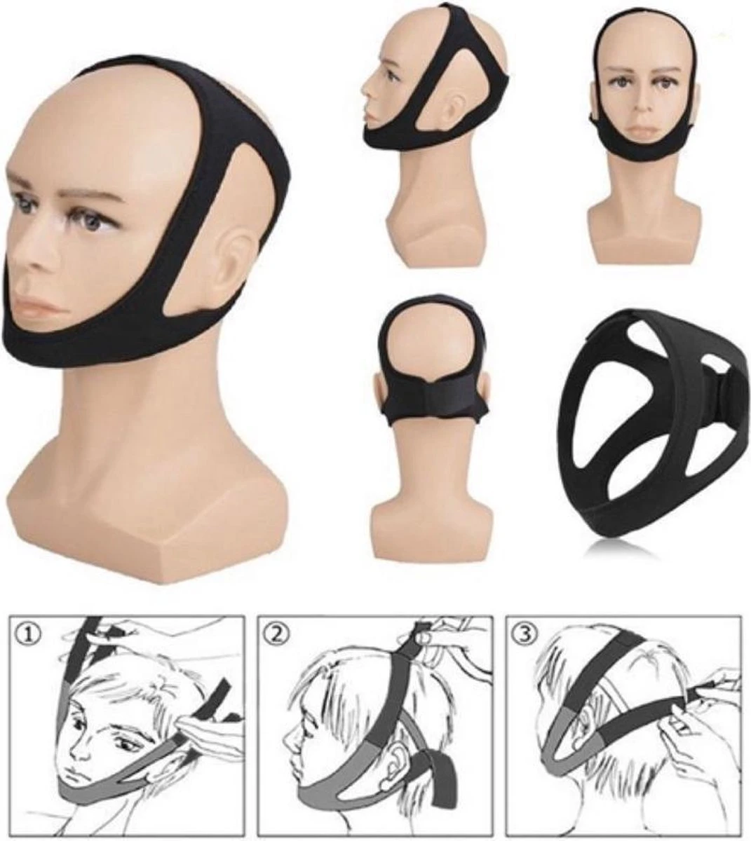 Supertarget PRO Anti-Snurk Kinband - Snurkband - Hoofdband Tegen Snurken - Anti Apneu 4 Supertarget PRO Anti-Snurk Kinband - Snurkband - Hoofdband Tegen Snurken - Anti Apneu - Afbeelding 2