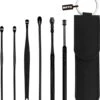 Oorreiniger Set - 6 In 1 Draagbare Ear Wax Pickers Cleaner Set - Zwart