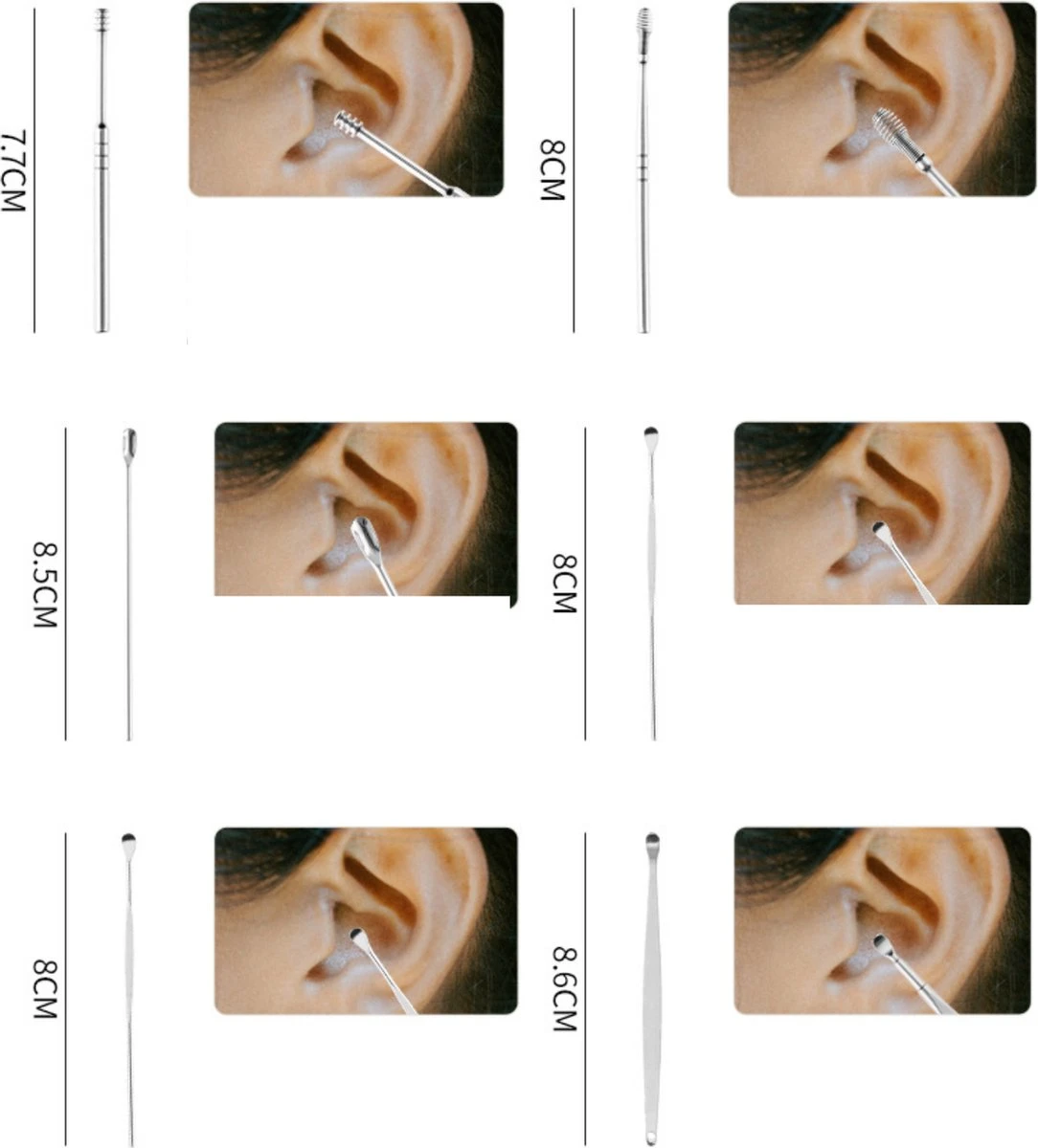 Merkloos Oorsmeer Verwijderaar Set - 6 Delig - Met Opberg Etui - Oorreiniger - Oorsmeer Verwijderaar Spiraalvorm - Earscratcher - Zwart 8 Merkloos Oorsmeer Verwijderaar Set - 6 Delig - Met Opberg Etui - Oorreiniger - Oorsmeer Verwijderaar Spiraalvorm - Earscratcher - Zwart - Afbeelding 6