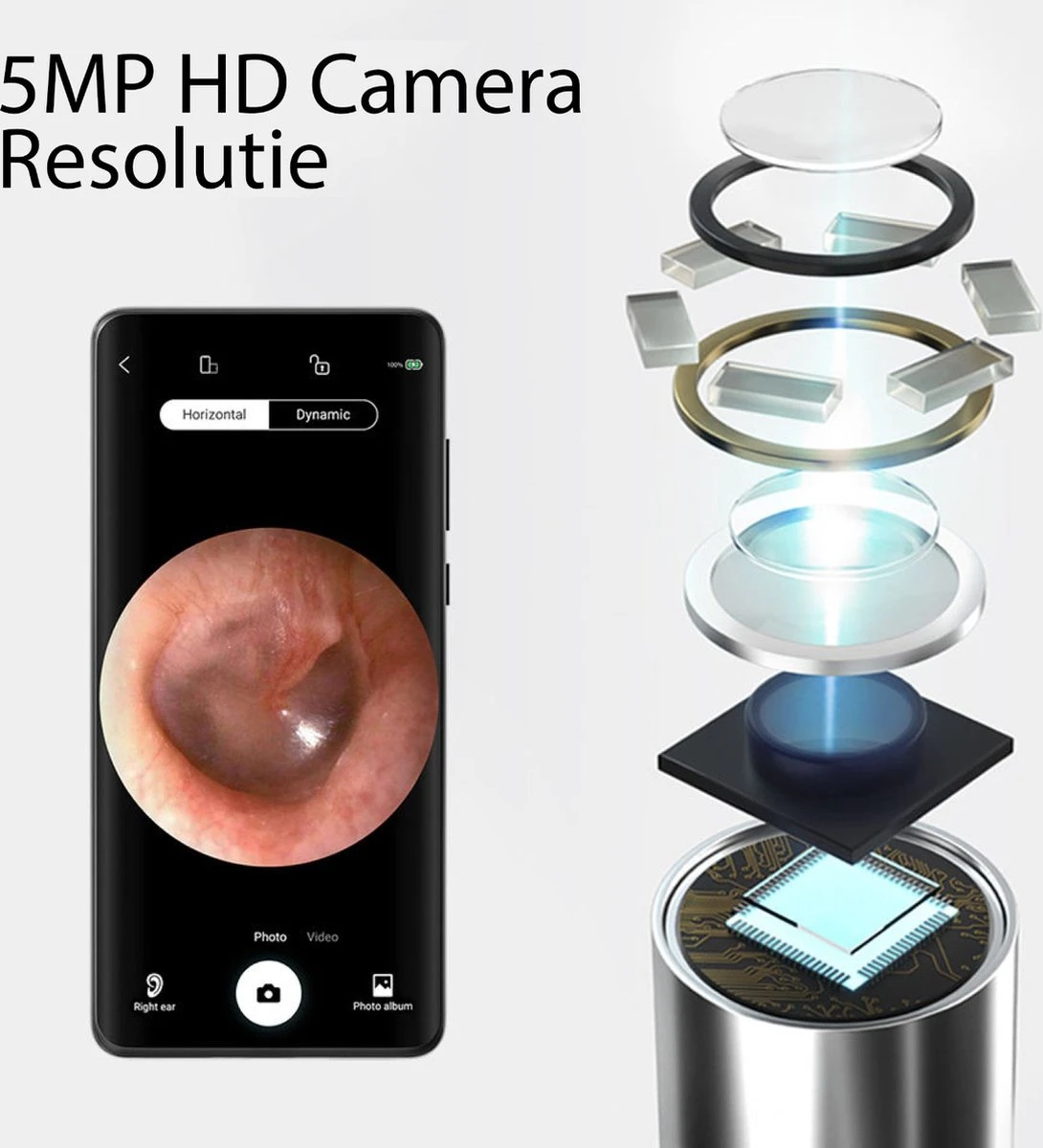 Oorsmeer Verwijderaar - Met Camera - Voor Oren, Neus En Mond - LED Licht - Wifi - Inclusief App - Professionele Oor Reiniger Zwart/Wit - Ear Cleaner - Ear Wax Cleaner - Oren Schoonmaken - Gemakkelijk En Veilig 6 Oorsmeer Verwijderaar - Met Camera - Voor Oren, Neus En Mond - LED Licht - Wifi - Inclusief App - Professionele Oor Reiniger Zwart/Wit - Ear Cleaner - Ear Wax Cleaner - Oren Schoonmaken - Gemakkelijk En Veilig - Afbeelding 4