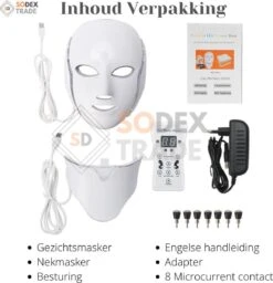 Lichttherapie LED Gezichtsmasker Werkt O.a. Tegen Acne, Vette Huid, Rimpels, Sproeten - Huidverzorging - Huidverjongingsapparaat - Gezichtsreiniger - Skincare -Zelfzorg Winkel 1156x1200 9