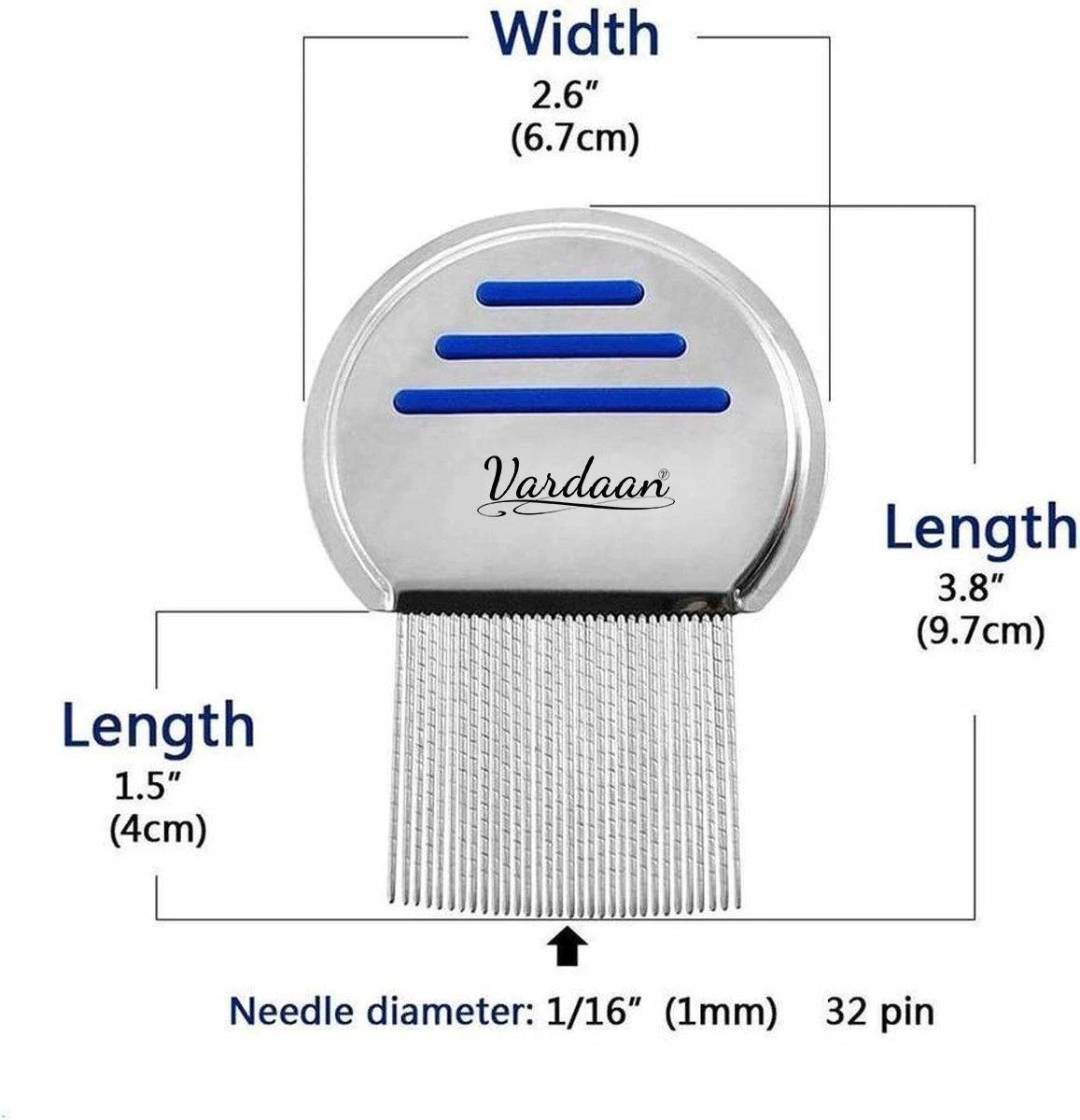 Vardaan Luizenkam - Neten Kam - Luizen Kam - Neten Verwijderaar - Luizen Verwijderaar - RVS - Duurzaam - Comfortabel Grip - Netenkam 5 Vardaan Luizenkam - Neten Kam - Luizen Kam - Neten Verwijderaar - Luizen Verwijderaar - RVS - Duurzaam - Comfortabel Grip - Netenkam - Afbeelding 3