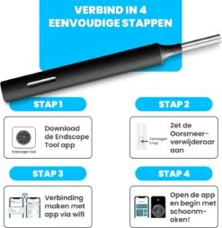 Professionele Oorreiniger Met Camera - Oorsmeer Verwijderaar - Ear Cleaner - Zwart - Inclusief App -Zelfzorg Winkel 1167x1200