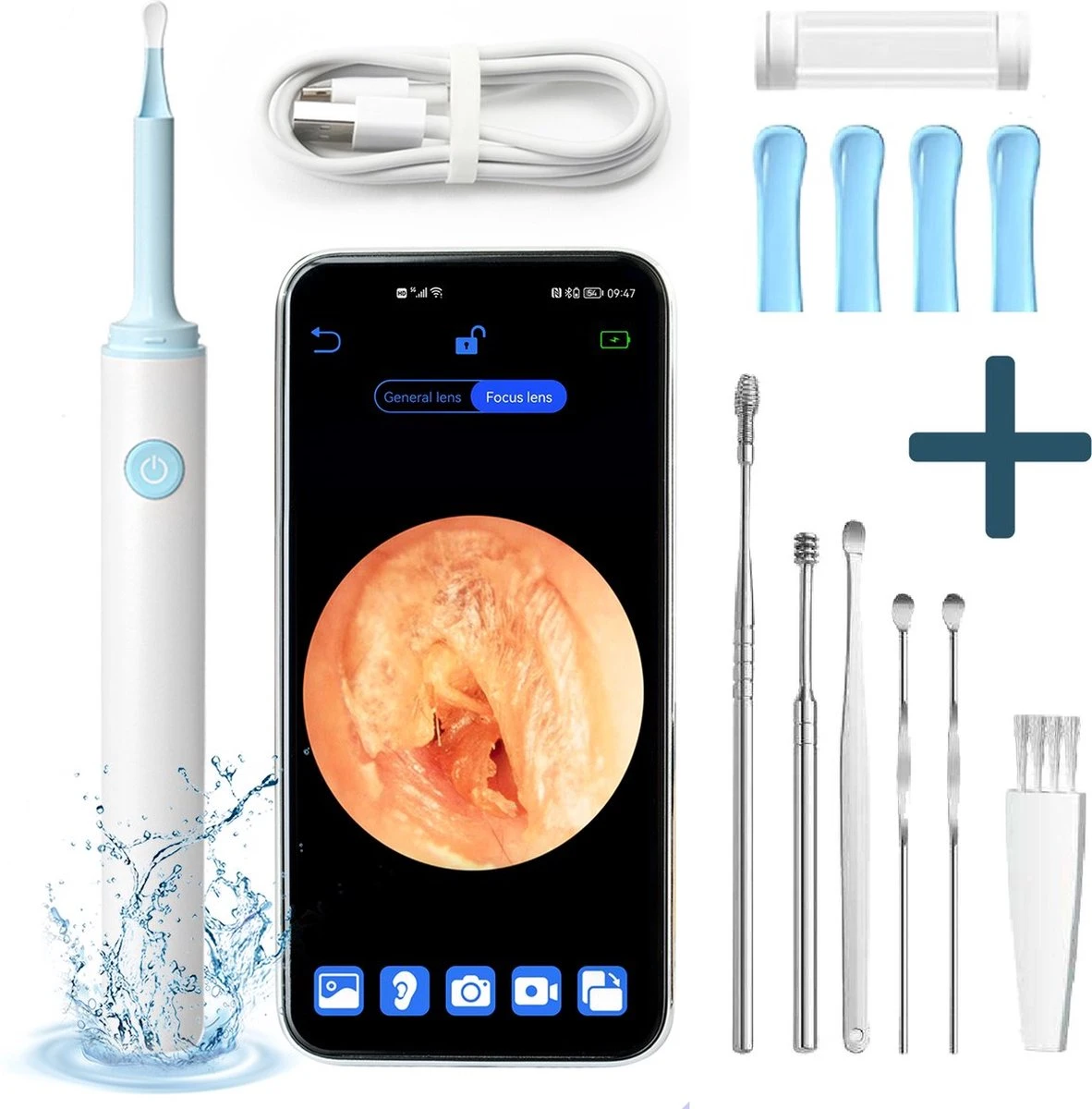 Westhome Oorsmeer Verwijderaar Met Camera- Oorreiniger - Met 6 Delige Set - Wifi - Wit 3 Westhome Oorsmeer Verwijderaar Met Camera- Oorreiniger - Met 6 Delige Set - Wifi - Wit