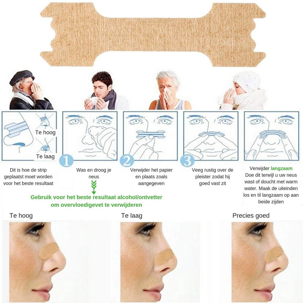 Gohh Neusstrips 120 Stuks (Large) Beter Ademen - Anti Snurk Pleisters 4 Gohh Neusstrips 120 Stuks (Large) Beter Ademen - Anti Snurk Pleisters - Afbeelding 2