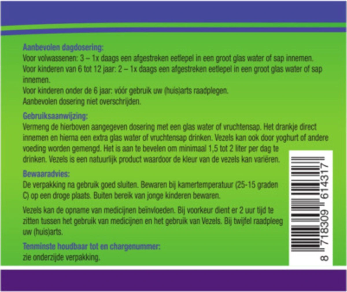 Vezels Naturel Psylliumvezels En Inulinevezels 300 Gr 5 Vezels Naturel Psylliumvezels En Inulinevezels 300 Gr - Afbeelding 3