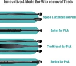 Oorreiniger Set - 6 In 1 Draagbare Ear Wax Pickers Cleaner Set - Zwart -Zelfzorg Winkel 1200x1052