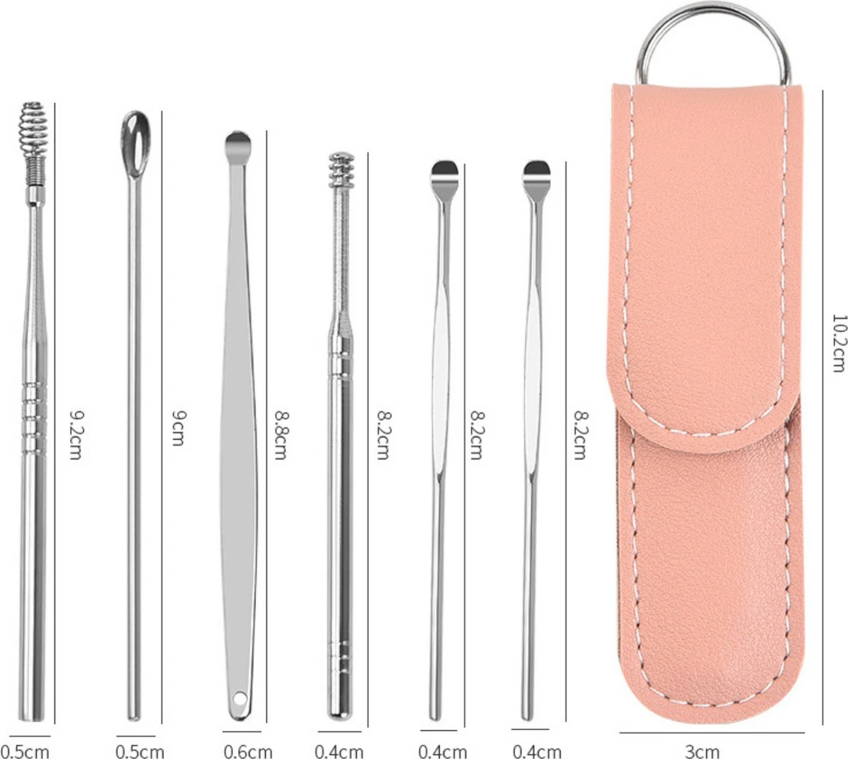 Merkloos Oorsmeer Verwijderaar Set - 6 Delig - Met Opberg Etui - Oorreiniger - Oorsmeer Verwijderaar Spiraalvorm - Earscratcher - Zwart 5 Merkloos Oorsmeer Verwijderaar Set - 6 Delig - Met Opberg Etui - Oorreiniger - Oorsmeer Verwijderaar Spiraalvorm - Earscratcher - Zwart - Afbeelding 3