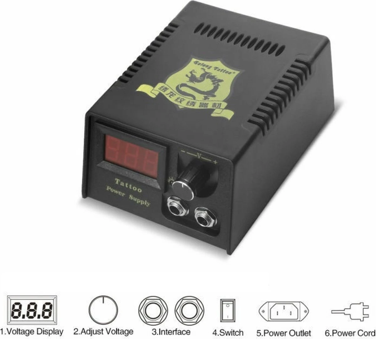 Complete Tattoo Set Met 2 Machines, 14 Tattoo Inkt, 20 Tatoeage Naalden, 50 Inktcups 6 Complete Tattoo Set Met 2 Machines, 14 Tattoo Inkt, 20 Tatoeage Naalden, 50 Inktcups - Afbeelding 4