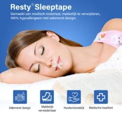 Resty® Sleeptape - Anti-Snurk Mondpleisters - 60 Stuks - Bevordert Neusademhaling - Antisnurkstrips - Biohacking - Mondtape Voor Een Betere Nachtrust 12 Resty® Sleeptape - Anti-Snurk Mondpleisters - 60 Stuks - Bevordert Neusademhaling - Antisnurkstrips - Biohacking - Mondtape Voor Een Betere Nachtrust -Zelfzorg Winkel 1200x1118