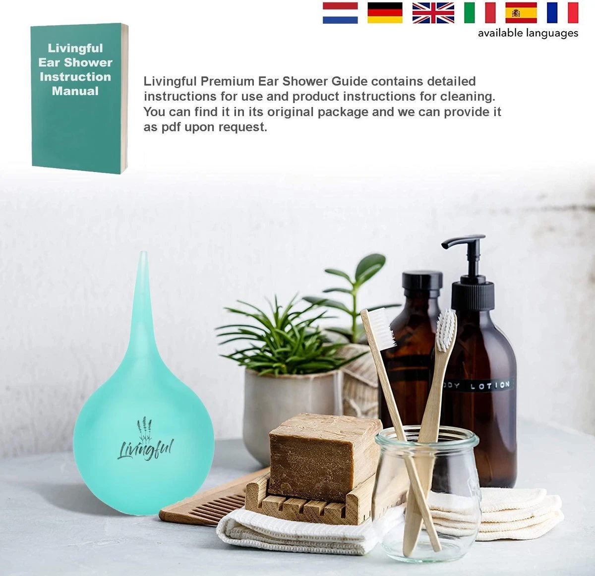 Livingful Premium Oorreiniger 200 Ml • Oorspuit Voor Zachte Reiniging Van Oorsmeer Door Oorspoeling Voor Baby's, Kinderen En Volwassenen • Doorzichtige Houder • Oordouche Oorreiniger • Professionele Oorreiniger • Oorreiniger Oorsmeer Verwijderaar 5 Livingful Premium Oorreiniger 200 Ml • Oorspuit Voor Zachte Reiniging Van Oorsmeer Door Oorspoeling Voor Baby's, Kinderen En Volwassenen • Doorzichtige Houder • Oordouche Oorreiniger • Professionele Oorreiniger • Oorreiniger Oorsmeer Verwijderaar - Afbeelding 3