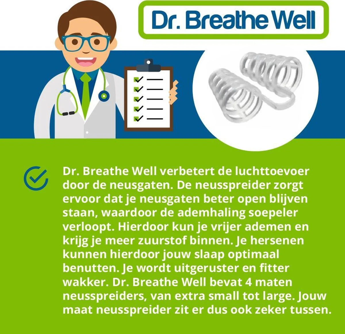 Dr. Breathe Well – 4 Maten Anti Snurk Neusspreider 9 Dr. Breathe Well – 4 Maten Anti Snurk Neusspreider - Afbeelding 7