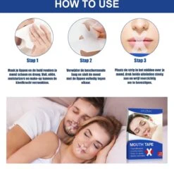 Sefudun® - Mond Tape - 120 Stuks - MyoTape - Anti Snurk - Slaaptape - Slaapverbetering - Slaap - Kaaklijn Trainer - Mondpleister - Antisnurkstrips - Mouth - Mondtape -Zelfzorg Winkel 1200x1165 2