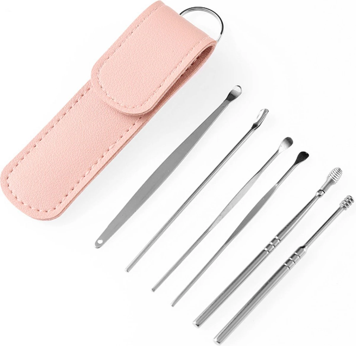 Merkloos Oorsmeer Verwijderaar Set - 6 Delig - Met Opberg Etui - Oorreiniger - Oorsmeer Verwijderaar Spiraalvorm - Earscratcher - Zwart 4 Merkloos Oorsmeer Verwijderaar Set - 6 Delig - Met Opberg Etui - Oorreiniger - Oorsmeer Verwijderaar Spiraalvorm - Earscratcher - Zwart - Afbeelding 2