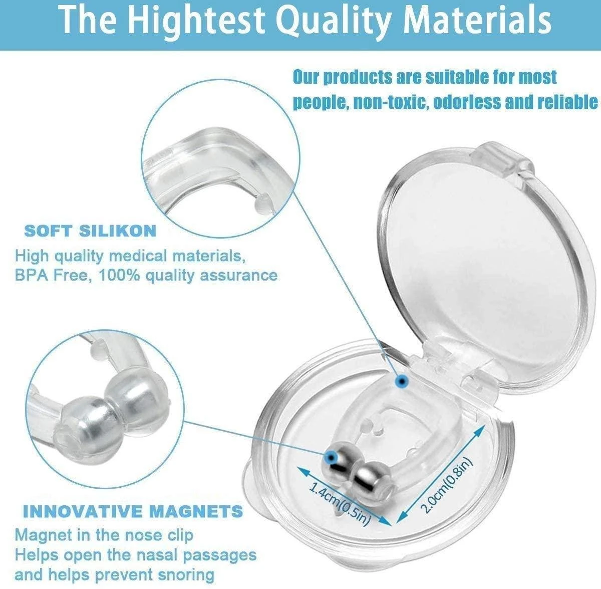 Doodadeals® - Anti-Snurk Clip - 2 Stuks - Anti-Snurk Neusspreider - Anti-Snurk Clip Magnetisch - Anti-Snurk Producten Ook Voor Op Vakantie 5 Doodadeals® - Anti-Snurk Clip - 2 Stuks - Anti-Snurk Neusspreider - Anti-Snurk Clip Magnetisch - Anti-Snurk Producten Ook Voor Op Vakantie - Afbeelding 3