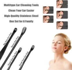 Oorreiniger Set - 6 In 1 Draagbare Ear Wax Pickers Cleaner Set - Zwart -Zelfzorg Winkel 1200x1181