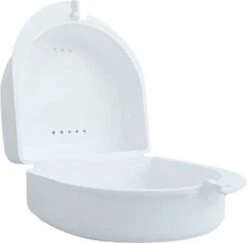 Merkloos Gebitsbakje Voor Protheses, Beugels, Bitjes - Wit - Medium