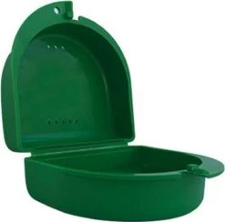 Merkloos Gebitsbakje Voor Protheses, Beugels, Bitjes - Groen - Medium