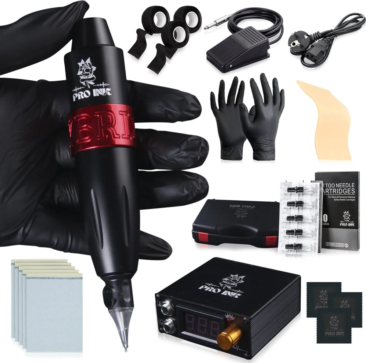 PRO INK® Professionele Tattoo Machine Met 20 Naalden – Compleet Tatoeage Starters Set - Tattoo Pen - Rotary Tattoo Machine - Zwart/Rood 8 PRO INK® Professionele Tattoo Machine Met 20 Naalden – Compleet Tatoeage Starters Set - Tattoo Pen - Rotary Tattoo Machine - Zwart/Rood - Afbeelding 6