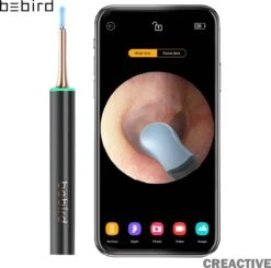 Creactive® - BeBird® T15 - Oorreiniger Otoscoop Oorsmeer En Acne Verwijderaar - Oorreiniging Met Camera, Lamp En App Op Smartphone - Veilig, Comfortabel, Makkelijk En Zuiver - Oorspuit Spiraalvormig