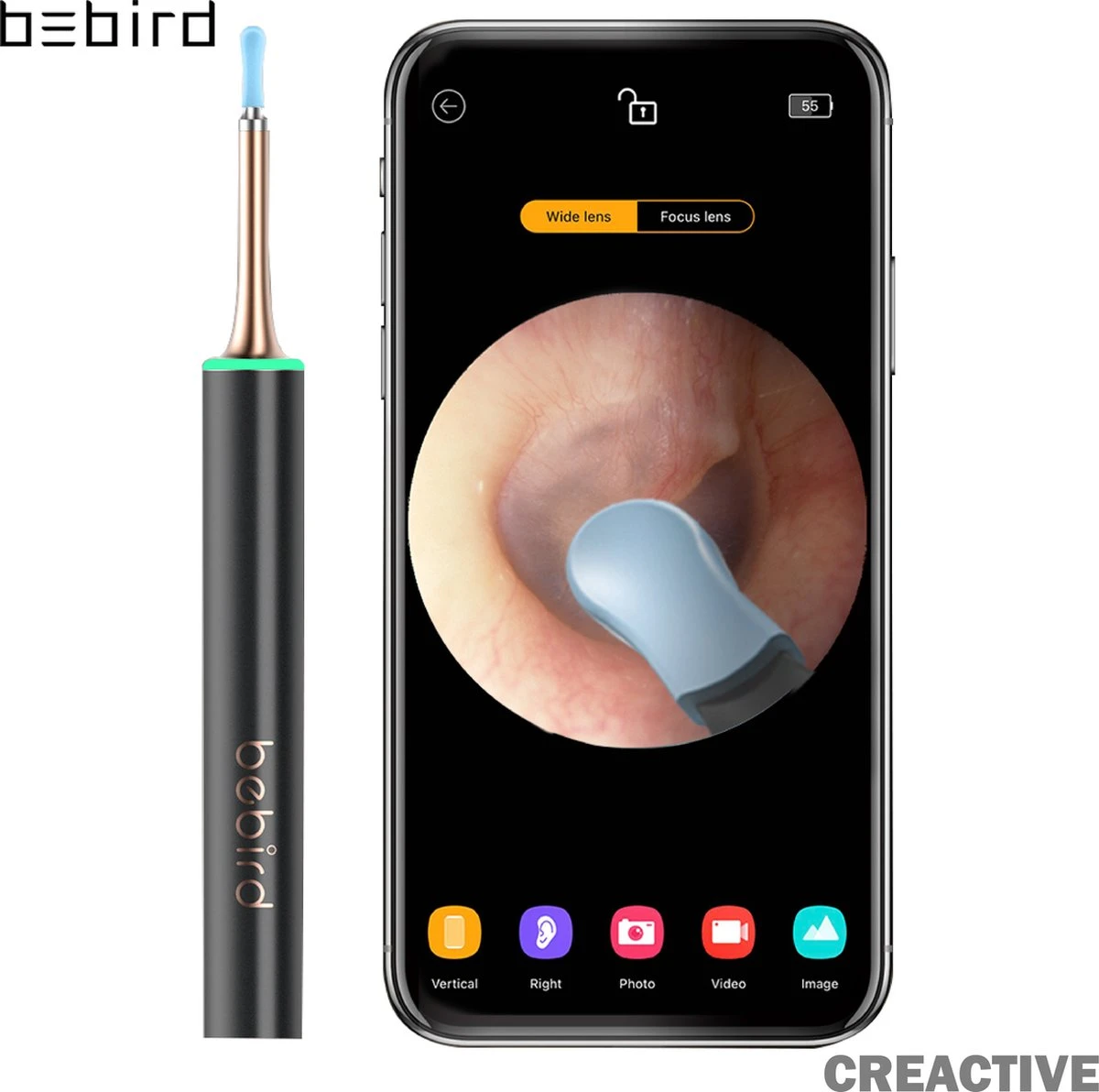 Creactive® - BeBird® T15 - Oorreiniger Otoscoop Oorsmeer En Acne Verwijderaar - Oorreiniging Met Camera, Lamp En App Op Smartphone - Veilig, Comfortabel, Makkelijk En Zuiver - Oorspuit Spiraalvormig 3 Creactive® - BeBird® T15 - Oorreiniger Otoscoop Oorsmeer En Acne Verwijderaar - Oorreiniging Met Camera, Lamp En App Op Smartphone - Veilig, Comfortabel, Makkelijk En Zuiver - Oorspuit Spiraalvormig