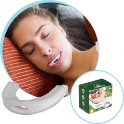 Extra Compact Anti Snurk Bitje Wit Incl. Reinigingstabletten - Bitje Antisnurk Snurken - Snurk Producten - Strips - Neusspreider - AntiSnurkDr