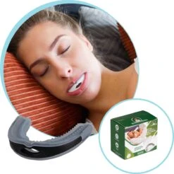 Extra Compact Anti Snurk Bitje Zwart Incl. Reinigingstabletten - Anti Snurk Beugel Producten - Strips - Neusspreider - AntiSnurkDr