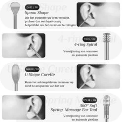 YUBBI™ 9 Delige Oorsmeer Verwijderaar Set - Milieuvriendelijk – Spiraalvormig - Oorreiniger - RVS Ear Cleaner - Zilver - Inclusief Instructies -Zelfzorg Winkel 1200x1198 22
