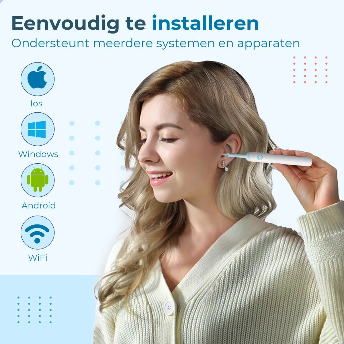 Westhome Oorsmeer Verwijderaar Met Camera- Oorreiniger - Met 6 Delige Set - Wifi - Wit 7 Westhome Oorsmeer Verwijderaar Met Camera- Oorreiniger - Met 6 Delige Set - Wifi - Wit - Afbeelding 5