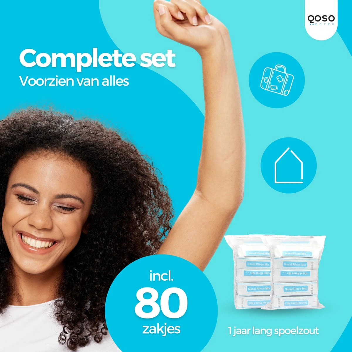 QOSO Neusdouche Met 2X Neusspray | 80 Zakjes Nasaal Spoelzout | 4 Opzetstukken | 300 ML Neusdouche Volwassenen | Neusspoeler | Neusreiniger Met Reistasje| Neusspray 7 QOSO Neusdouche Met 2X Neusspray | 80 Zakjes Nasaal Spoelzout | 4 Opzetstukken | 300 ML Neusdouche Volwassenen | Neusspoeler | Neusreiniger Met Reistasje| Neusspray - Afbeelding 5