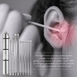 YUBBI™ 9 Delige Oorsmeer Verwijderaar Set - Milieuvriendelijk – Spiraalvormig - Oorreiniger - RVS Ear Cleaner - Zilver - Inclusief Instructies -Zelfzorg Winkel 1200x1200 31