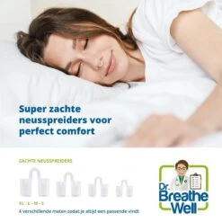 Dr. Breathe Well - Zachte Neusspreider Buisjes - 16 Stuks - Anti Snurk Neusspreiders - 4 Verschillende Maten -Zelfzorg Winkel 1200x1200 325