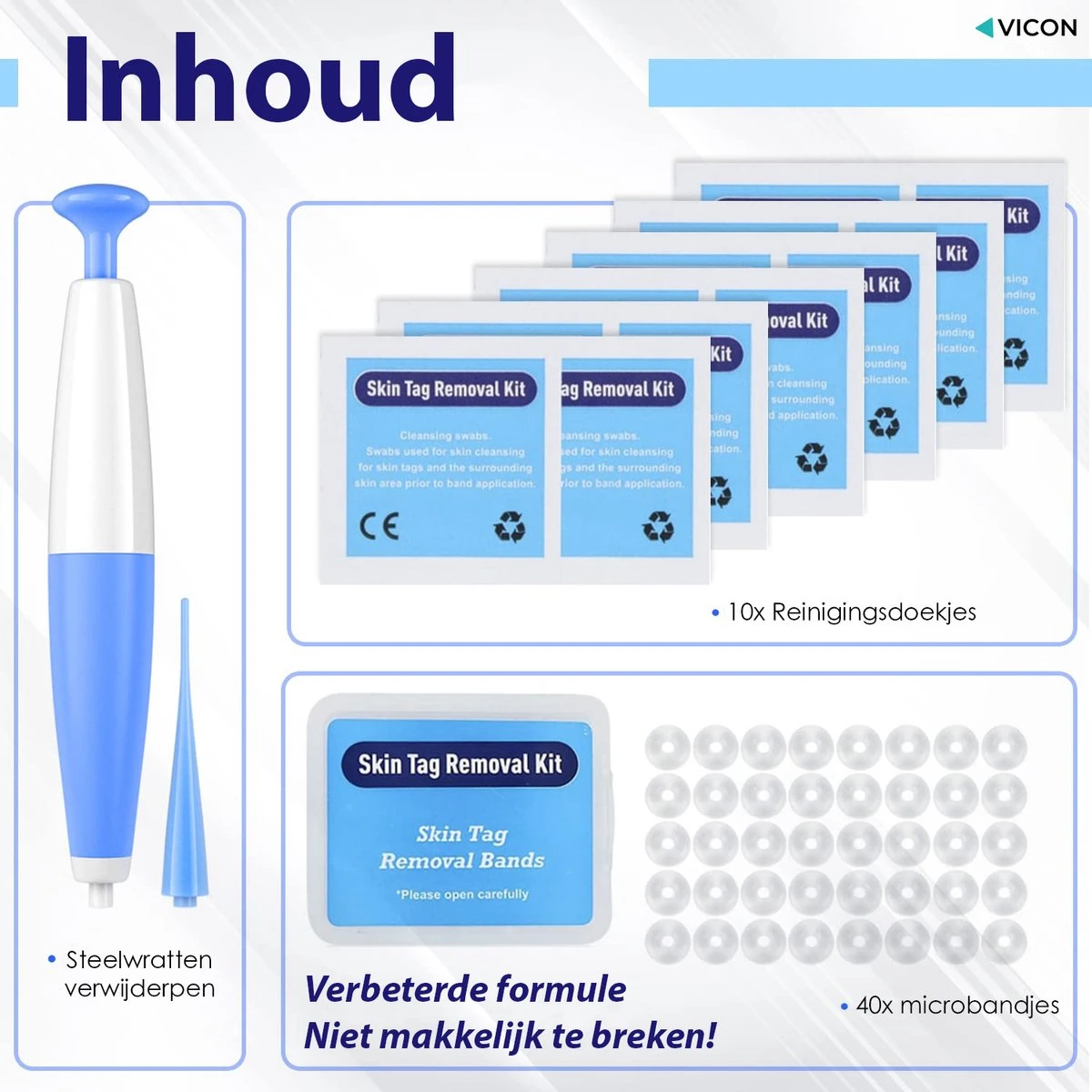 Vicon Steelwratjes Verwijderen - 2-5MM - Pijnloos En Snel - Incl. Huidpleisters - Skin Tags Verwijderen - Wrattenverwijderaar - Steelwratten Pen 4 Vicon Steelwratjes Verwijderen - 2-5MM - Pijnloos En Snel - Incl. Huidpleisters - Skin Tags Verwijderen - Wrattenverwijderaar - Steelwratten Pen - Afbeelding 2