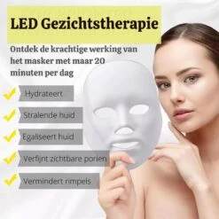 Lichttherapie LED Gezichtsmasker Werkt O.a. Tegen Acne, Vette Huid, Rimpels, Sproeten - Huidverzorging - Huidverjongingsapparaat - Gezichtsreiniger - Skincare -Zelfzorg Winkel 1200x1200 790