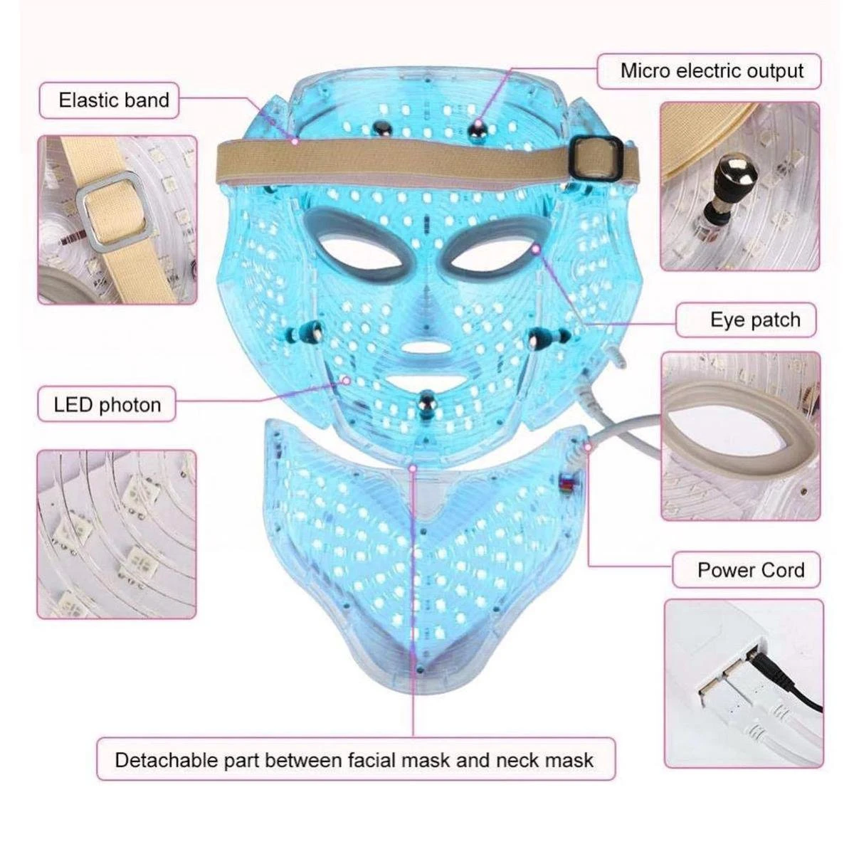 Led Gezichtsmasker Anti Rimpel Huidverzorging – Lichttherapie – Litteken Verwijderaar – Skin Cleanser – Huidverzorgings Masker – Gezichtsbehandeling – Anti Aging Masker – Huidverzorg - Huidverjongingsapparaat 18 Led Gezichtsmasker Anti Rimpel Huidverzorging – Lichttherapie – Litteken Verwijderaar – Skin Cleanser – Huidverzorgings Masker – Gezichtsbehandeling – Anti Aging Masker – Huidverzorg - Huidverjongingsapparaat - Afbeelding 16