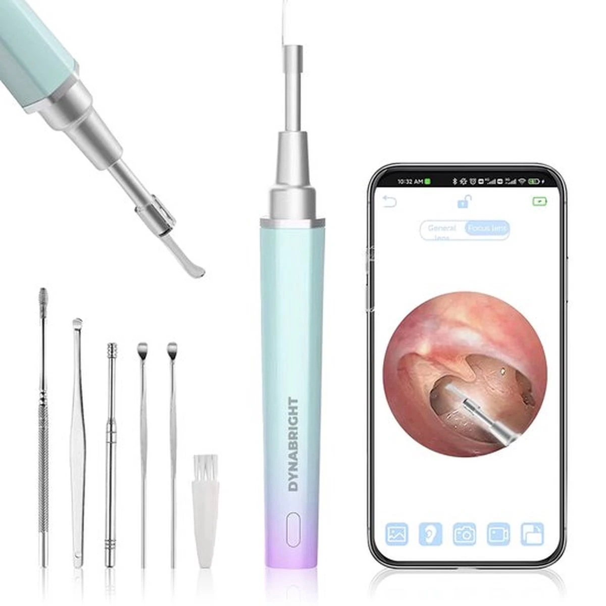 DynaBright Oorsmeer Verwijderaar - Oorreiniger - Met Camera - Deksel (dopje) Voor Extra Hygiëne - Verbind Via WiFi - Ear Cleaner - Met LedLamp En App Op Smartphone - Verwisselbare Opzetstukjes 3 DynaBright Oorsmeer Verwijderaar - Oorreiniger - Met Camera - Deksel (dopje) Voor Extra Hygiëne - Verbind Via WiFi - Ear Cleaner - Met LedLamp En App Op Smartphone - Verwisselbare Opzetstukjes