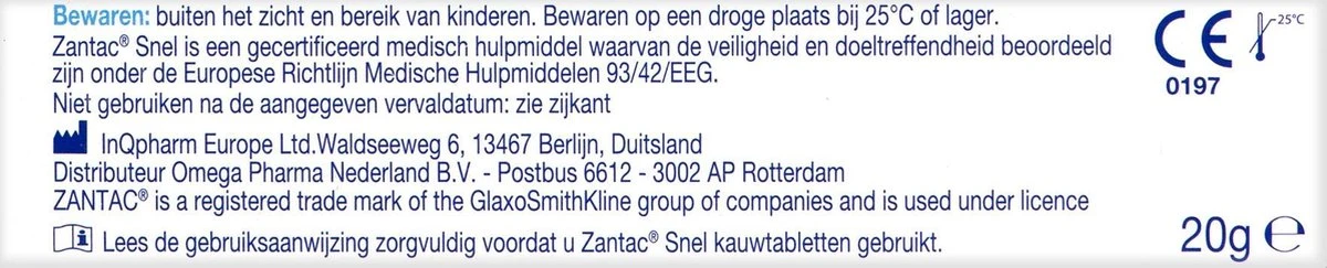 Zantac Snel Tabletten - Snel Effectief Bij Maagzuur En Oprispingen - 20 Stuks 9 Zantac Snel Tabletten - Snel Effectief Bij Maagzuur En Oprispingen - 20 Stuks - Afbeelding 7