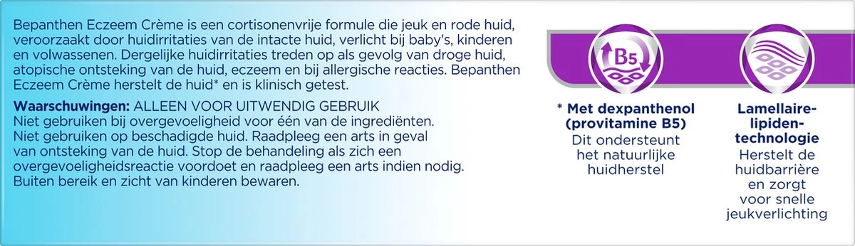 Bepanthen Eczeem Creme - Verlicht Jeuk En Roodheid - Mild Tot Matig Atopisch Eczeem - 50 Gram 7 Bepanthen Eczeem Creme - Verlicht Jeuk En Roodheid - Mild Tot Matig Atopisch Eczeem - 50 Gram - Afbeelding 5