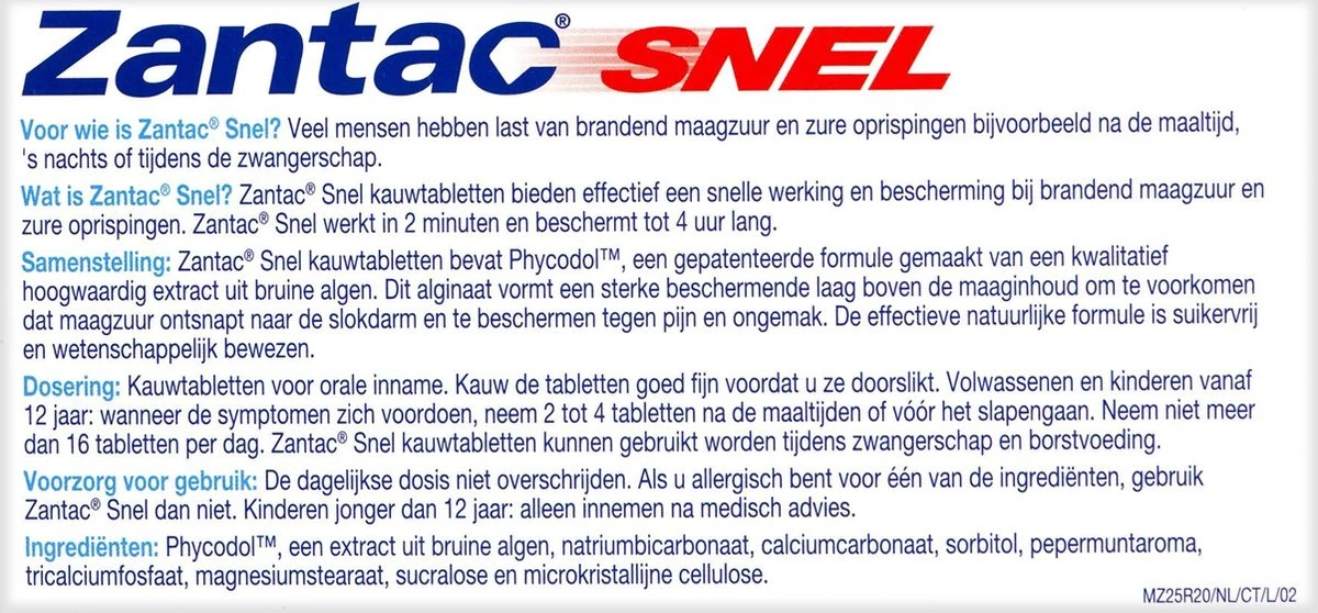 Zantac Snel Tabletten - Snel Effectief Bij Maagzuur En Oprispingen - 20 Stuks 5 Zantac Snel Tabletten - Snel Effectief Bij Maagzuur En Oprispingen - 20 Stuks - Afbeelding 3