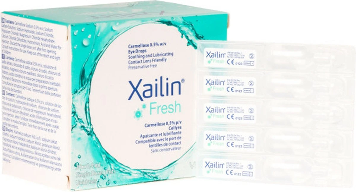 Xailin Fresh Medische Oogdruppels - Met CMC & Elektrolyten - Voor Droge Ogen - Voordeelverpakking - 180 X 0,4 Ml 4 Xailin Fresh Medische Oogdruppels - Met CMC & Elektrolyten - Voor Droge Ogen - Voordeelverpakking - 180 X 0,4 Ml - Afbeelding 2