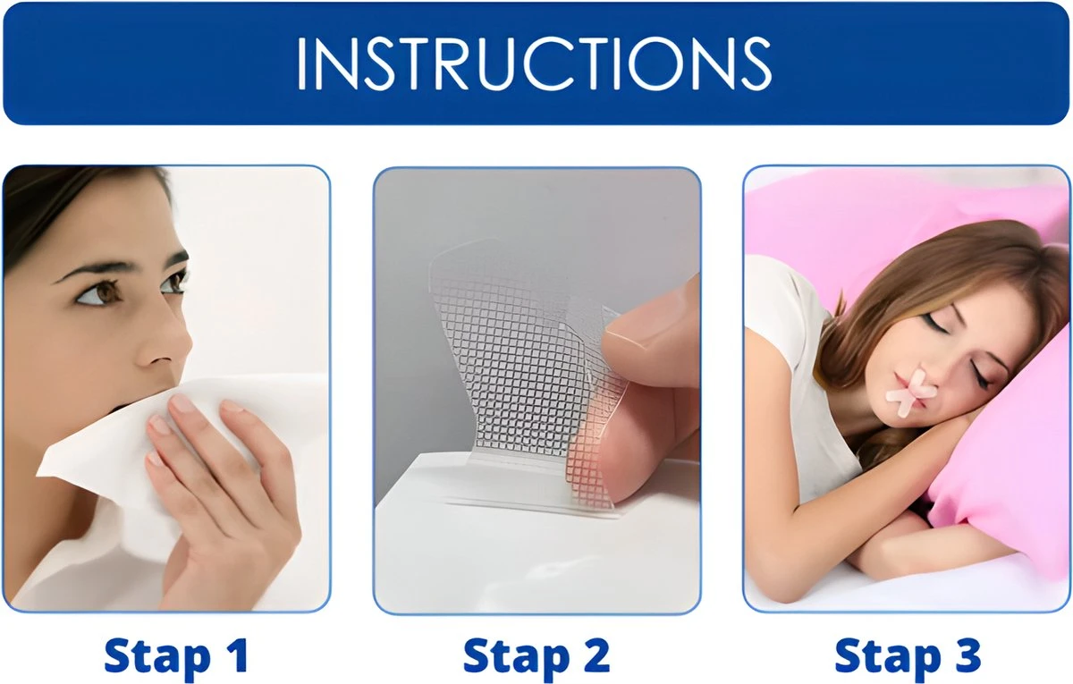 Merkloos Anti Snurk Mouth Tape - Sleeptape- Mondtape - 60 Stuks - Mondpleister - Beterslapen 6 Merkloos Anti Snurk Mouth Tape - Sleeptape- Mondtape - 60 Stuks - Mondpleister - Beterslapen - Afbeelding 4