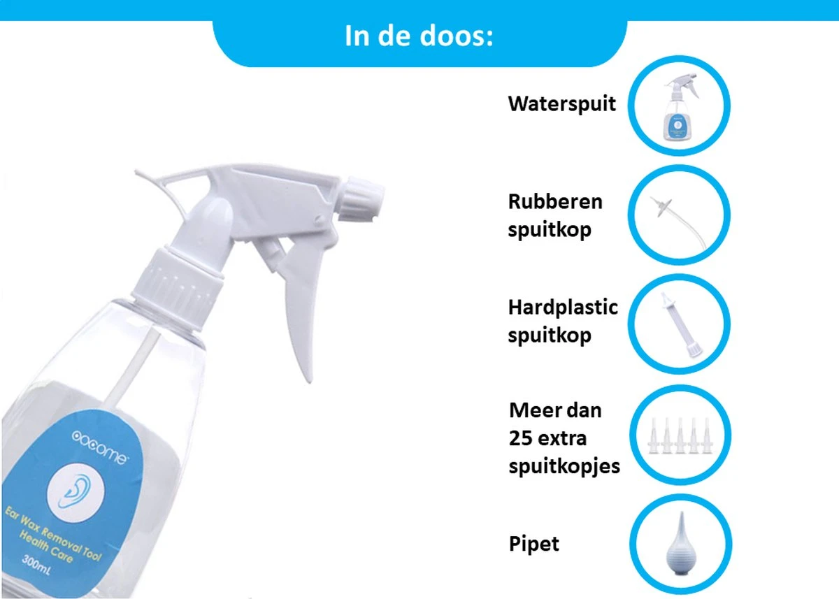 OOCOME Oorreiniger - Oren Uitspuiten - Oorsmeer Verwijderaar - Oren Reinigen - Oorspuit - Ear Cleaner 4 OOCOME Oorreiniger - Oren Uitspuiten - Oorsmeer Verwijderaar - Oren Reinigen - Oorspuit - Ear Cleaner - Afbeelding 2