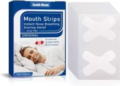 Merkloos Slaap Tape – Anti-Snurk – Voor Een Goede Nachtrust – Droge Mond Bij Opstaan – Onopvallend – Tegen Snurken – Ondersteunt Natuurlijke Ademhaling – 60 Stuks – 2 Maanden Verpakking -Zelfzorg Winkel 1200x863