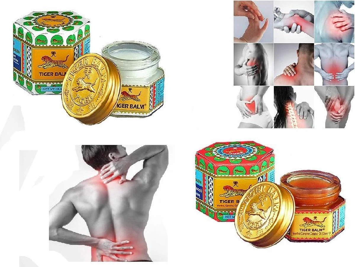 Tijgerbalsem - (ROOD + WIT) 19 Gram - Spierbalsem - Tijgerbalm - Spierpijn - Migraine - Pijnverlichting - Warmtepleister - Hoofdpijn - Warmte - Pain Relief Patch - Warmte Pleisters - Paardenbalsem - Voltaren - Detox Voepleister - Heat Pad 7 Tijgerbalsem - (ROOD + WIT) 19 Gram - Spierbalsem - Tijgerbalm - Spierpijn - Migraine - Pijnverlichting - Warmtepleister - Hoofdpijn - Warmte - Pain Relief Patch - Warmte Pleisters - Paardenbalsem - Voltaren - Detox Voepleister - Heat Pad - Afbeelding 5