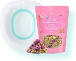 URlife® - Vaginale Stoombad- Helpt Tegen Schimmelinfecties, Geur En Meer- Vaginale Gezondheid- Vaginale Verzorging + Reiniging- Vagina Douche / Bad- Groen
