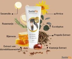 Sustafix - Spier- & Gewrichtsbalsem - Arnica Montana - Bij Spierpijn En Gewrichtspijn - Stijve Nek - Spiercreme - Gewrichtscreme - Sportbalsem - 100% Natuurlijke Ingrediënten - 100ml -Zelfzorg Winkel 1200x976 1