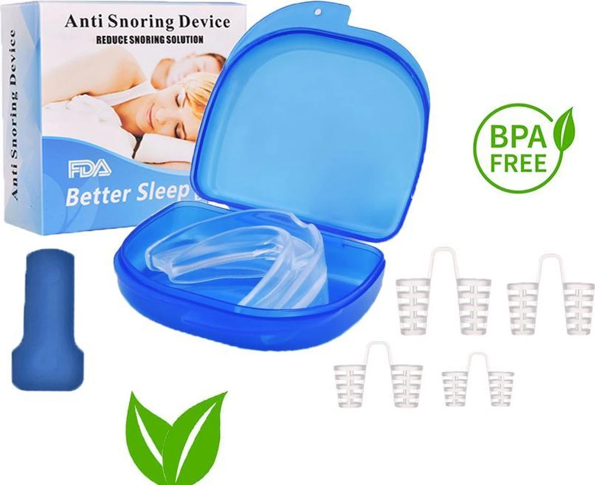 Premium Anti Snurk Set - Anti Snurkbeugel / Bitje - Anti Snurk Clip - Snurken - Slaap Apneu - Opbergcase - Betere Nachtrust - BPA-free 3 Premium Anti Snurk Set - Anti Snurkbeugel / Bitje - Anti Snurk Clip - Snurken - Slaap Apneu - Opbergcase - Betere Nachtrust - BPA-free