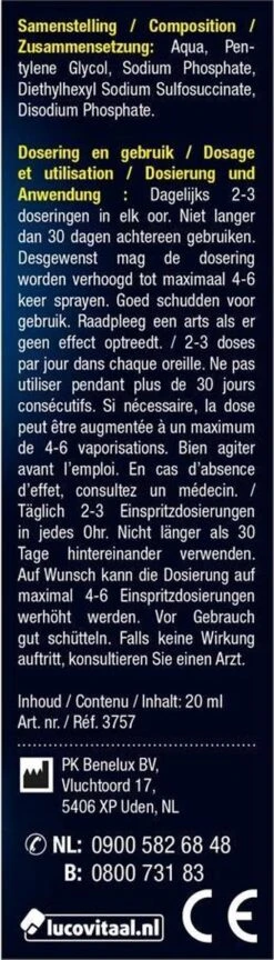 Lucovitaal - Oorspray - 20 Milliliter - 1 Stuk - Oorspray 16 Lucovitaal - Oorspray - 20 Milliliter - 1 Stuk - Oorspray -Zelfzorg Winkel 343x1200 1