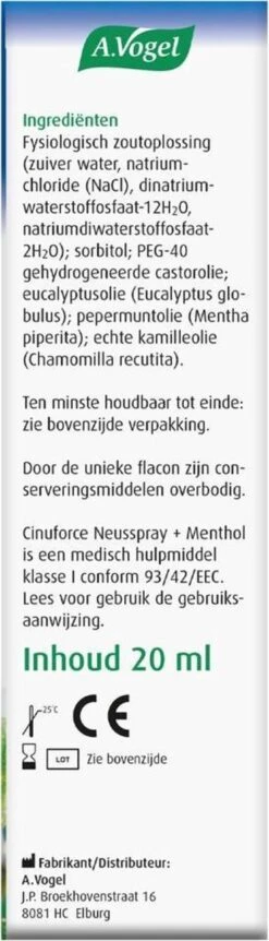 Cinuforce Neusspray + Menthol 20 Ml -Zelfzorg Winkel 344x1200
